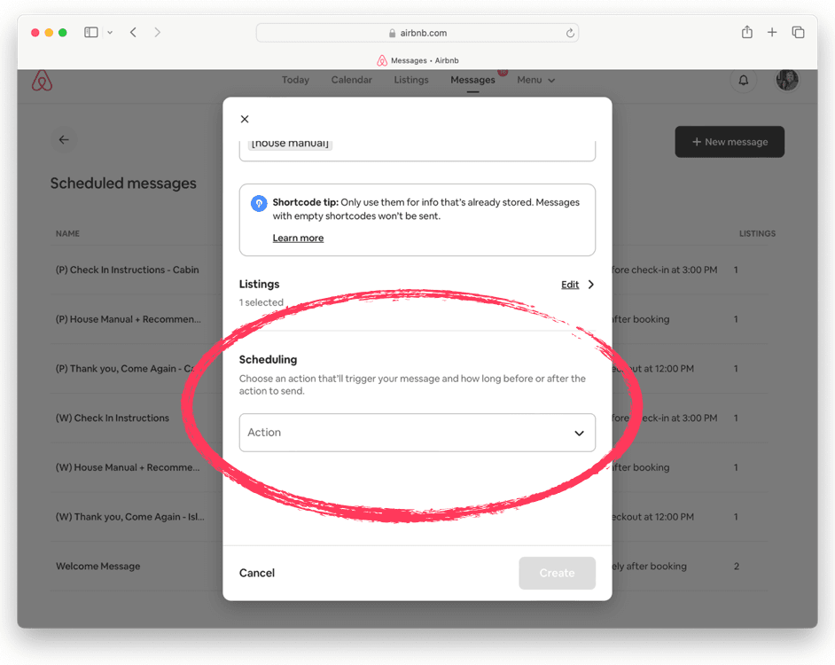 View scheduling options